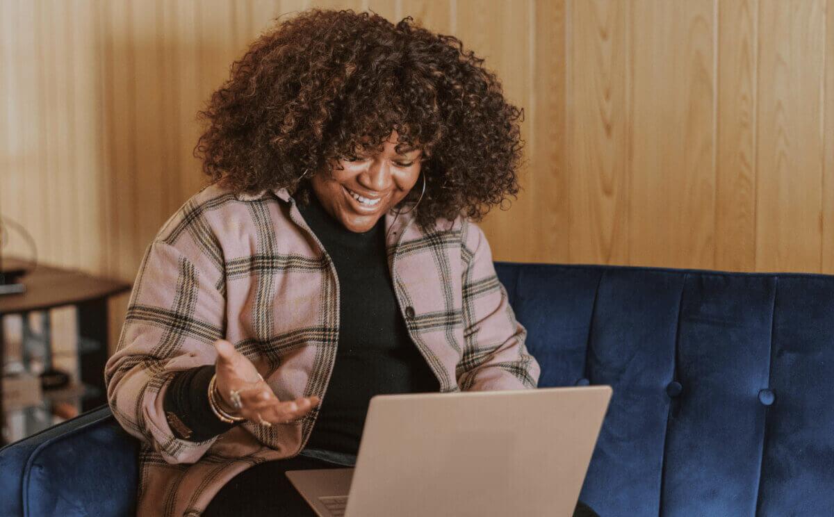 Woman working with a laptop