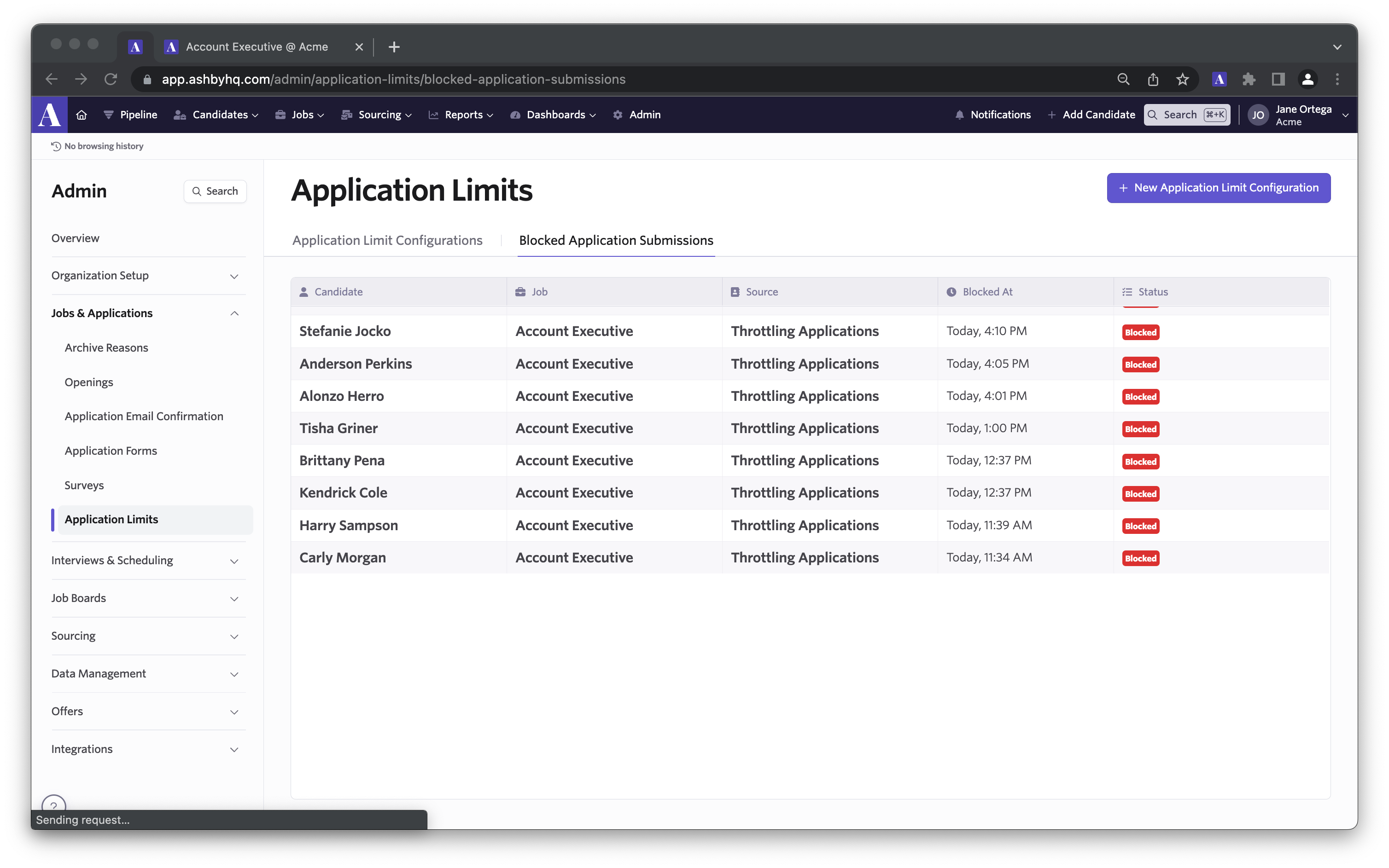 your view of blocked applications