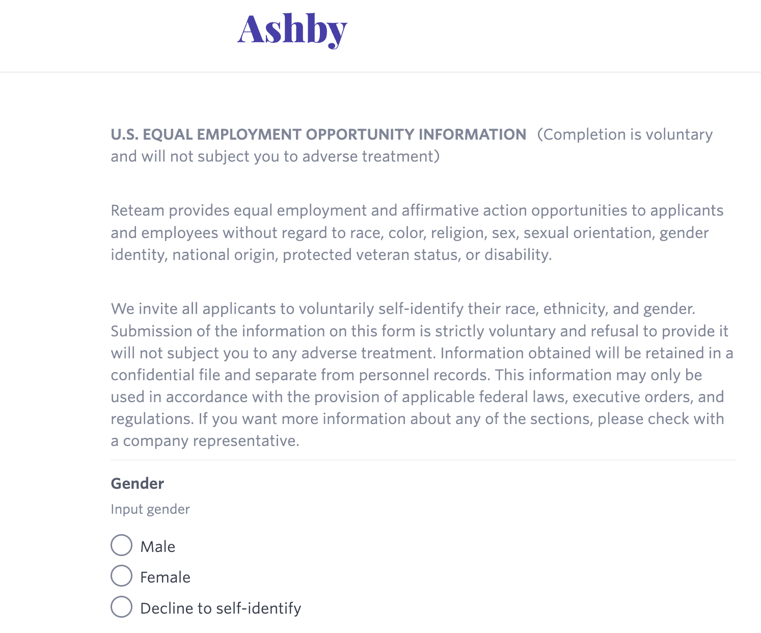an example of an EEOC survey