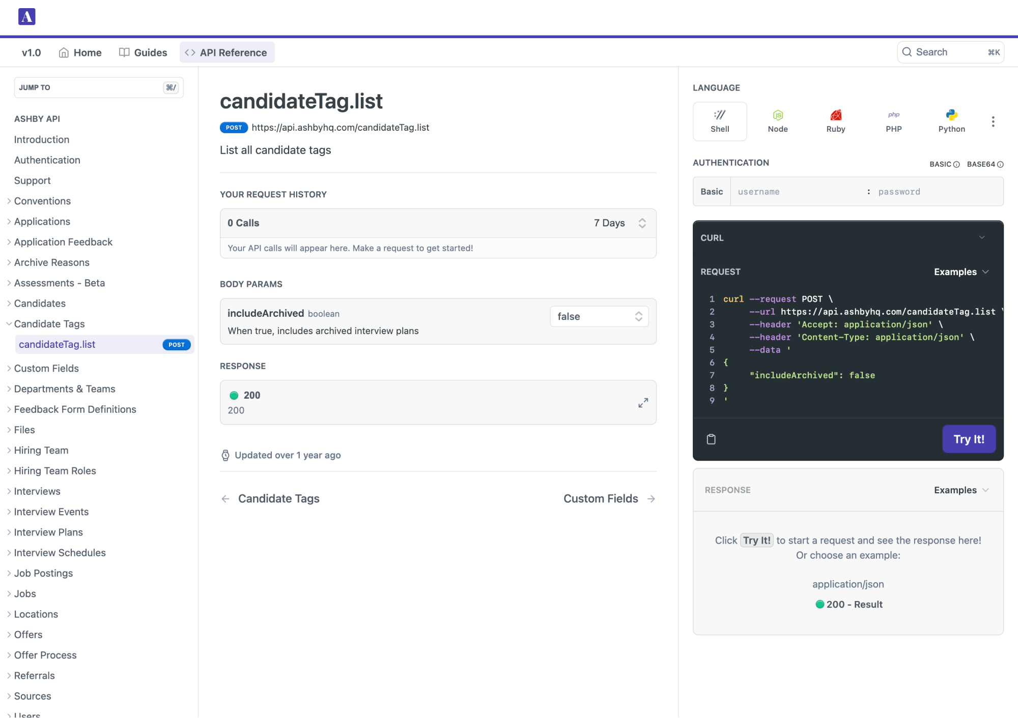 Ashby’s Open API Documentations