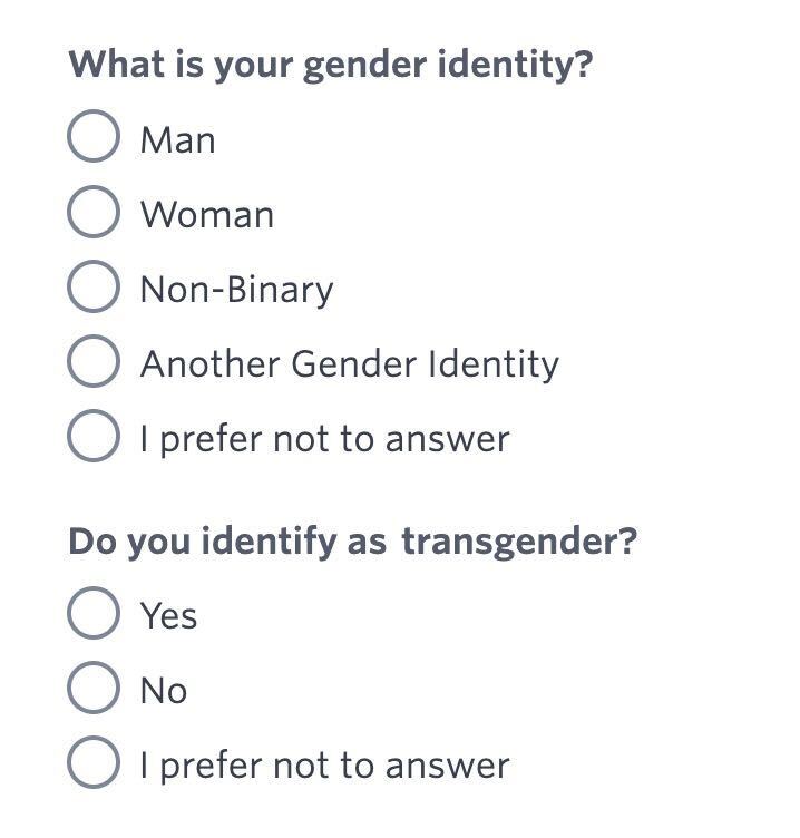 more inclusive gender identity question