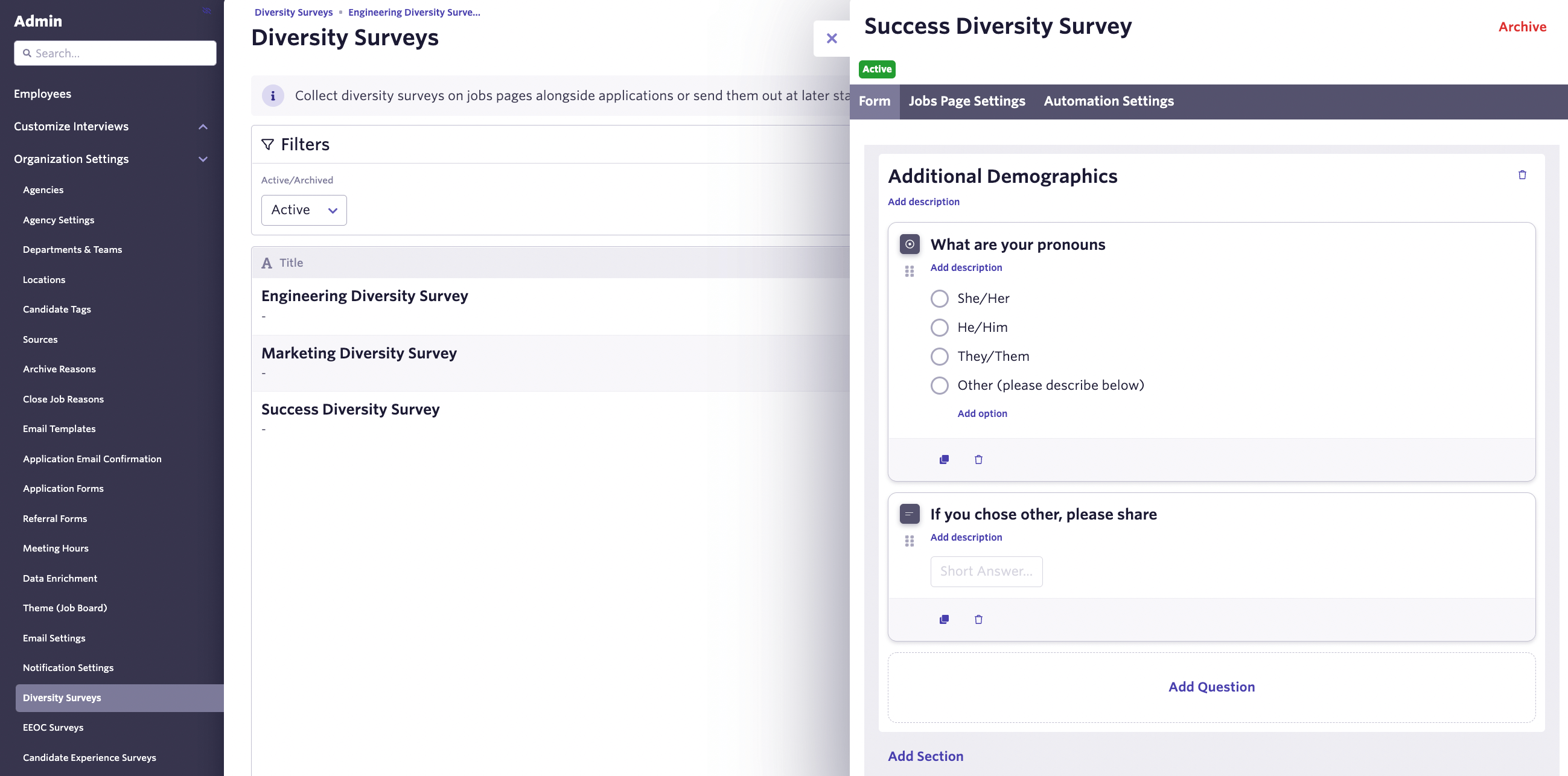 survey setup in ashby